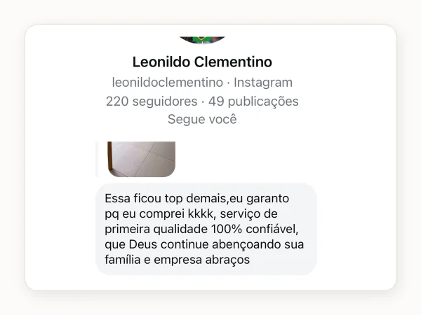 Depoimento de Leonildo Clementino no Instagram