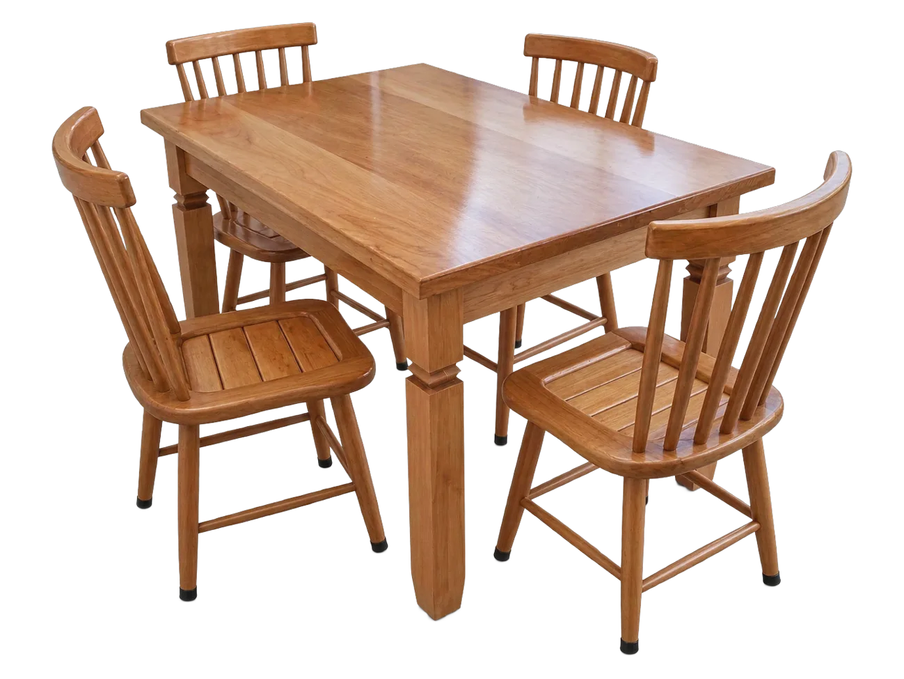 Conjunto de mesa com 6 cadeiras Country em jequitibá-rosa